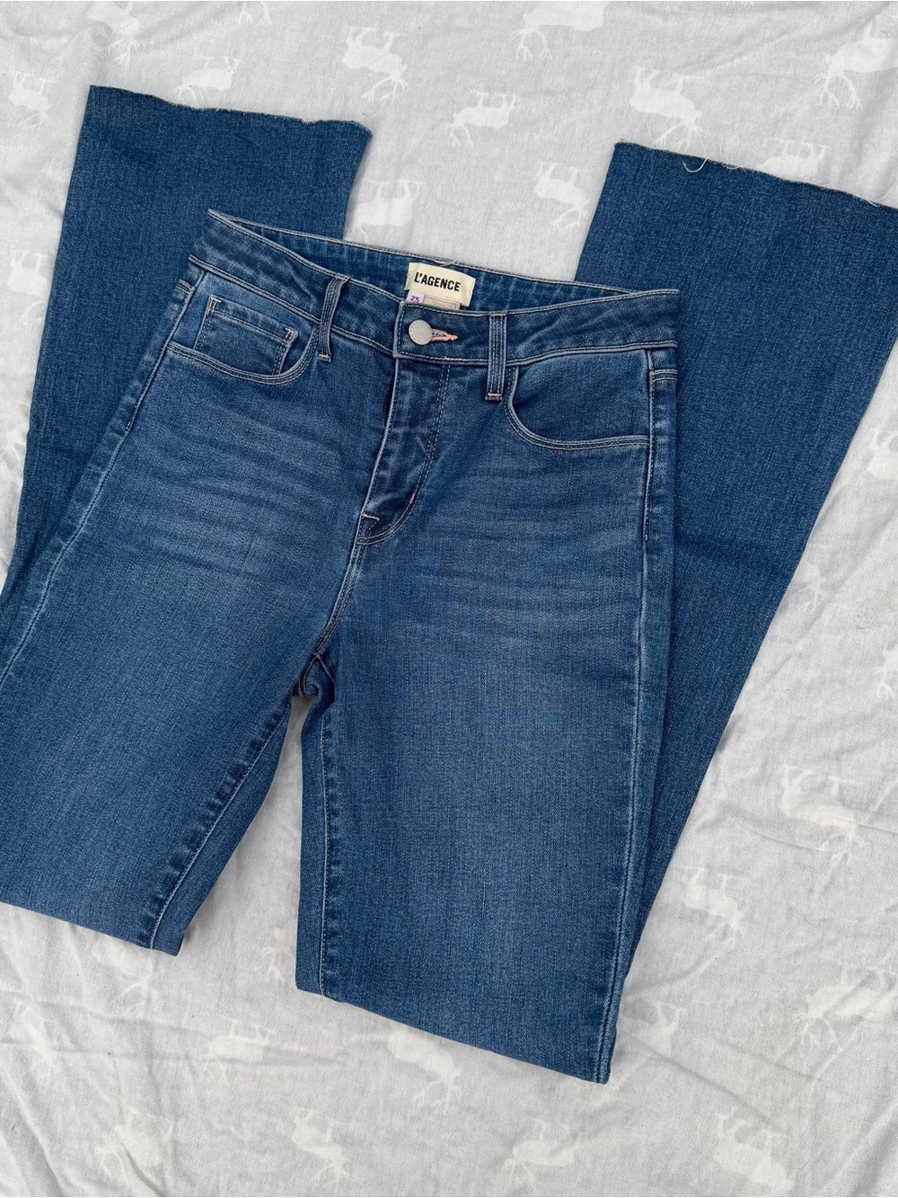 L'AGENCE Ruth High Rise Straight Coated Jeans in Regal Coat